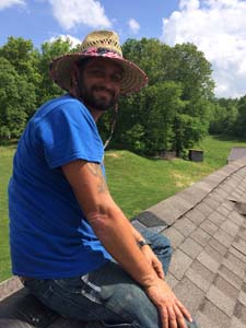 man on roof